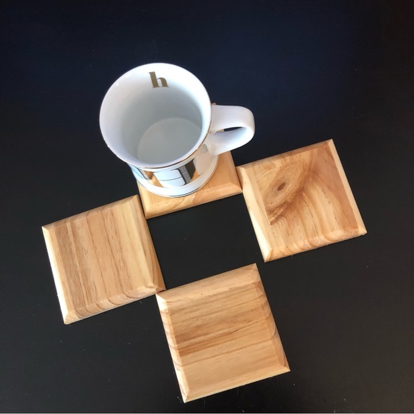 Handmade 4 wooden coasters - Picture 5 of 6